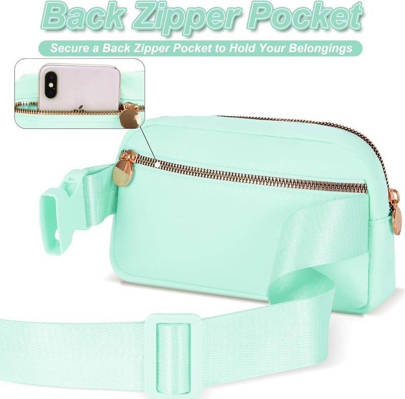 Uygafly Fanny Pack Belt Bag Crossbody Bags with Initials Letter Patch Trendy Stuff for Teens Cute Stuff Birthday Gifts for Teenager Girls | Light Green,Initial A - Image 3